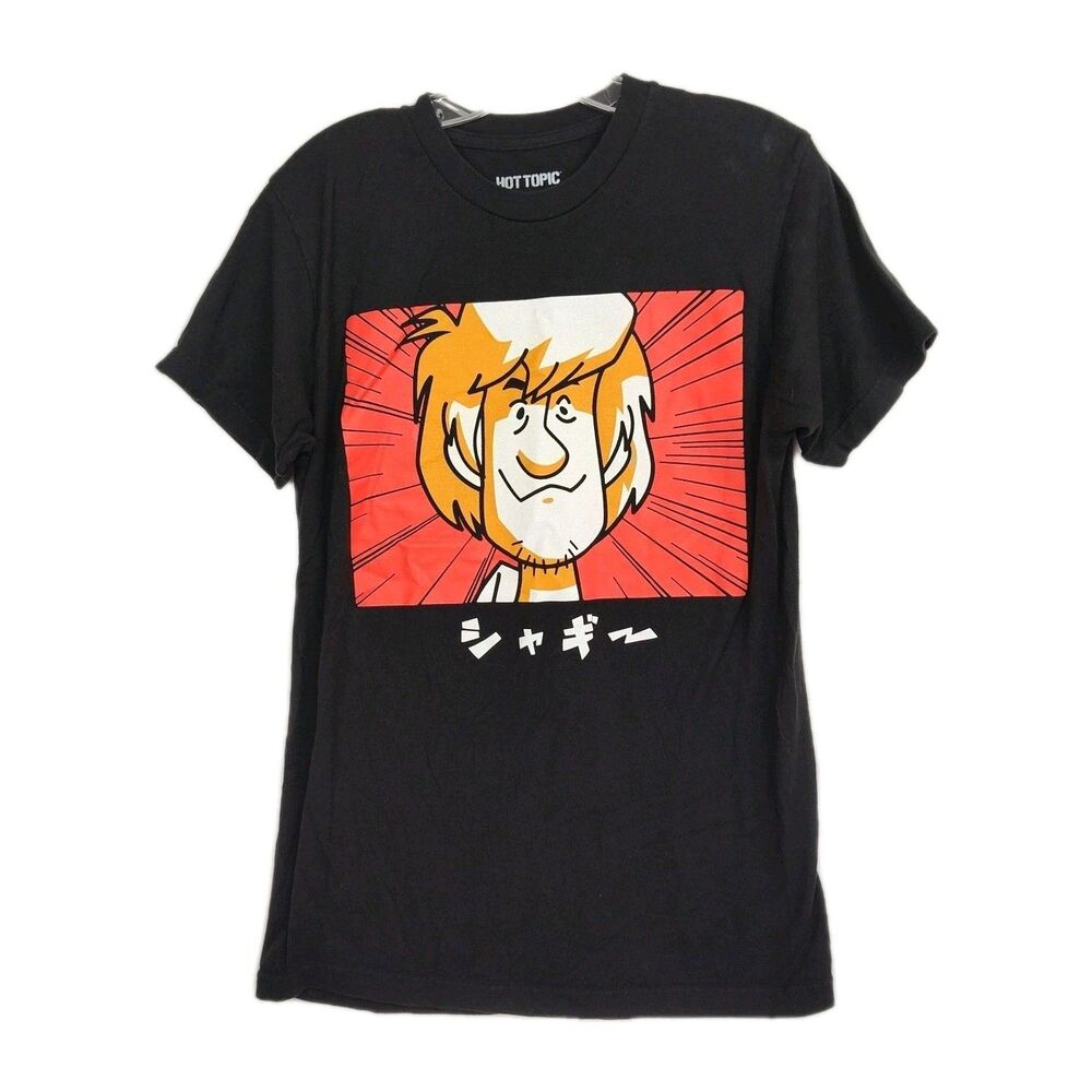 Hot‎ Topic Scooby-Doo T-Shirt Men's M Black Shaggy Graphic Print in Red/Orange